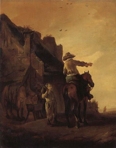 Philips Wouwerman A Rider Conversing with a Peasant France oil painting art
